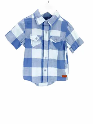 7 for All Mankind, Baby Boy Buffalo Check Shirt, Blue, With Tags, Size 24M