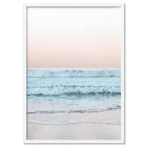 Beach View at Dusk, in Pastels  - Art Print
