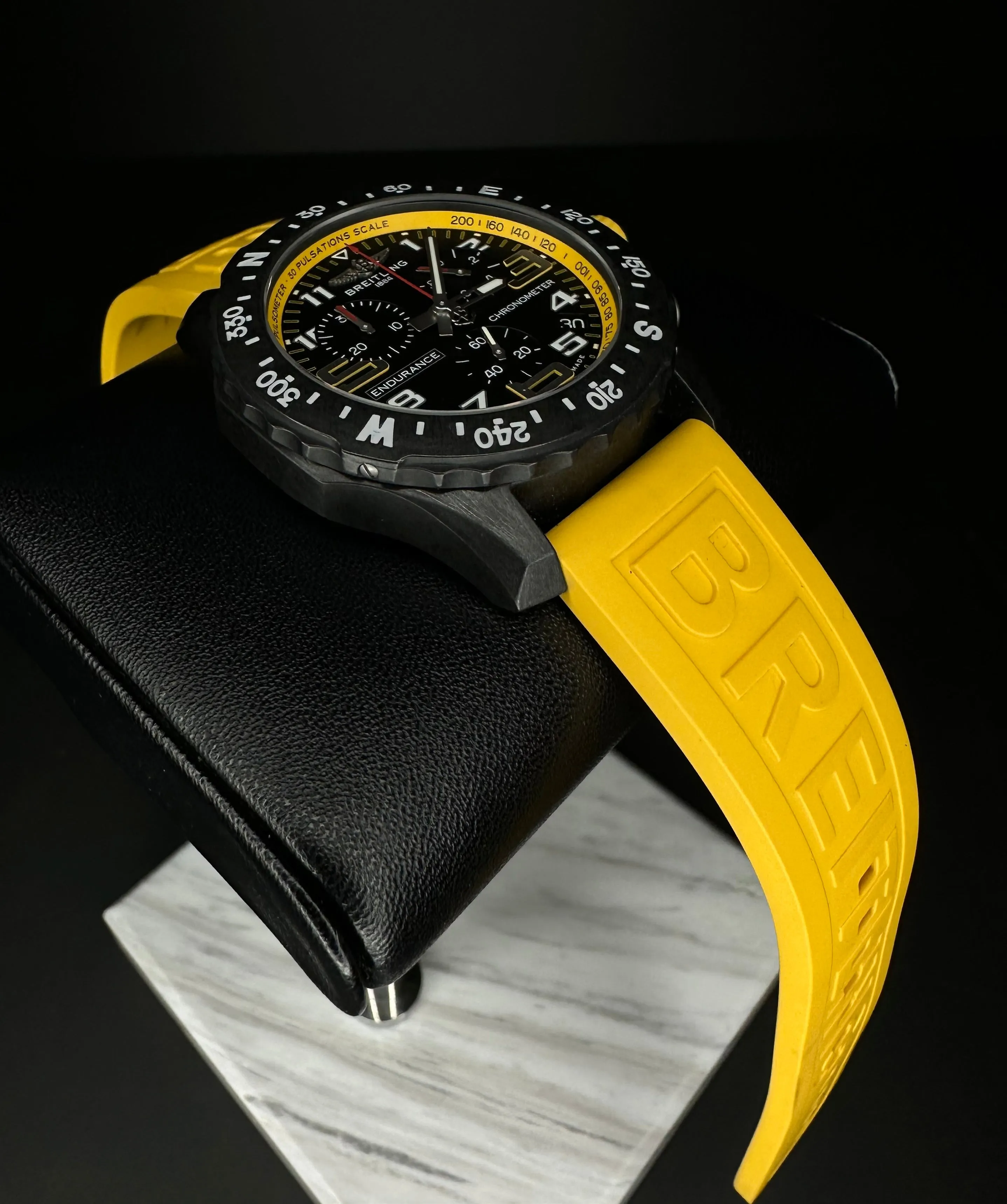 Breitling Endurance Pro Men's Black Watch with Yellow Rubber Strap - X82310