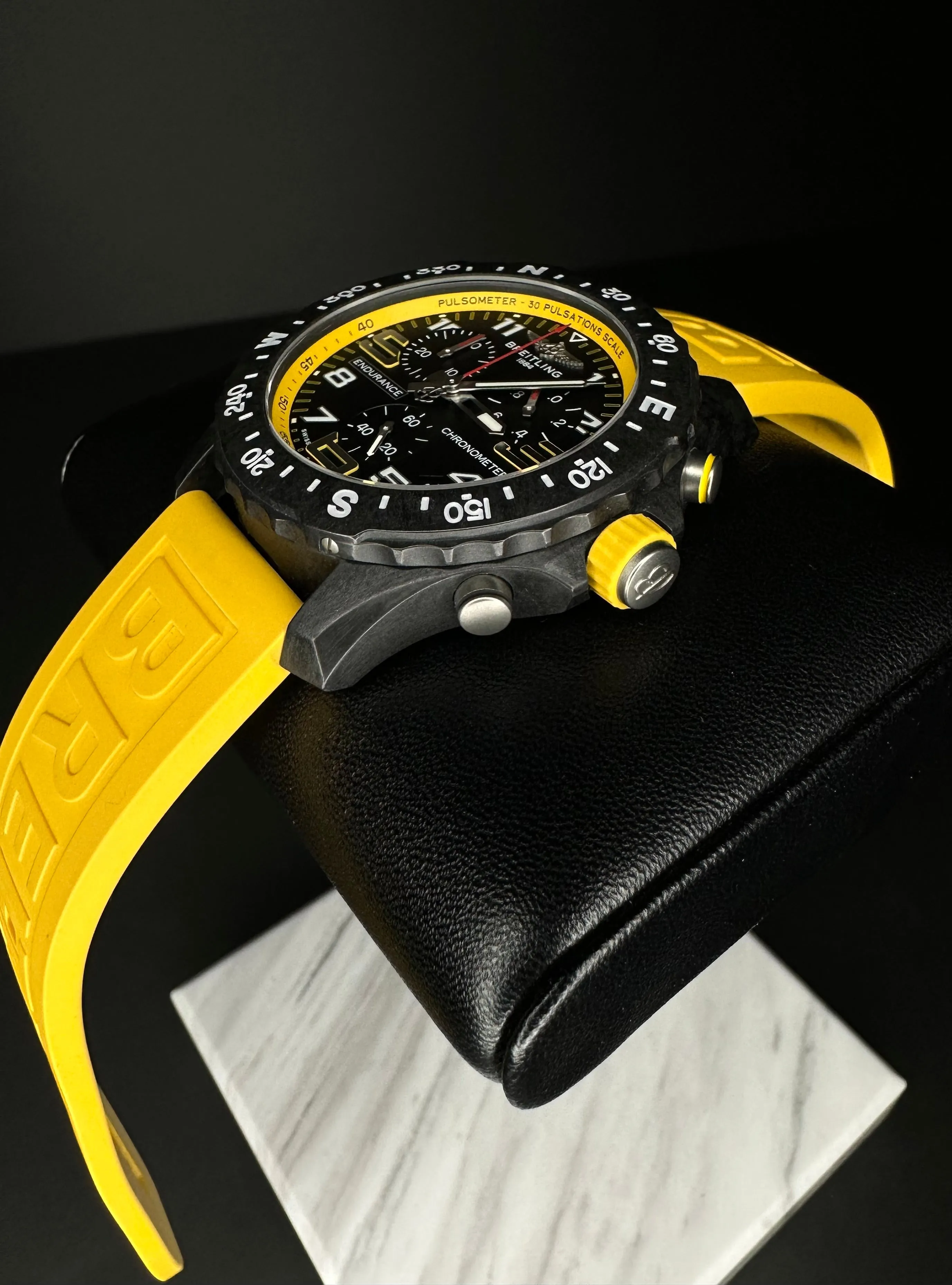 Breitling Endurance Pro Men's Black Watch with Yellow Rubber Strap - X82310