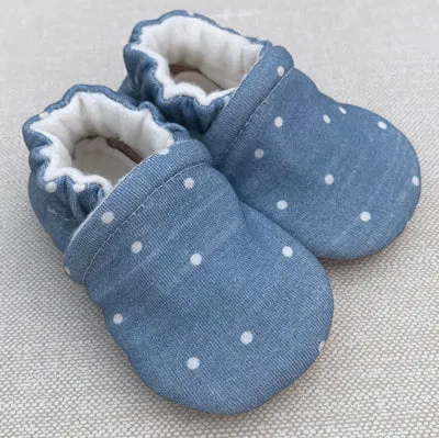Denim Dot Organic Slippers