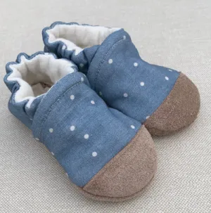 Denim Dot Organic Slippers