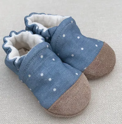 Denim Dot Organic Slippers
