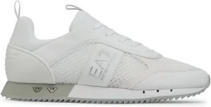EA7 Men's Woven Trainers, White/Silver, 8 US