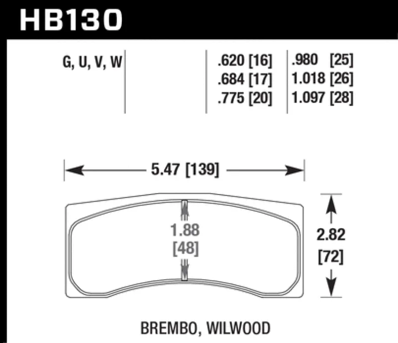 Hawk ER-1 Race Brake Pads - Brembo/Wilwood Motorsport Calipers - HB130D.775