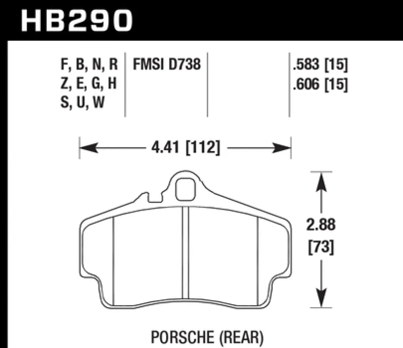 Hawk ER-1 Race Rear Brake Pads - 98-08 Porsche 911 - HB290D.583