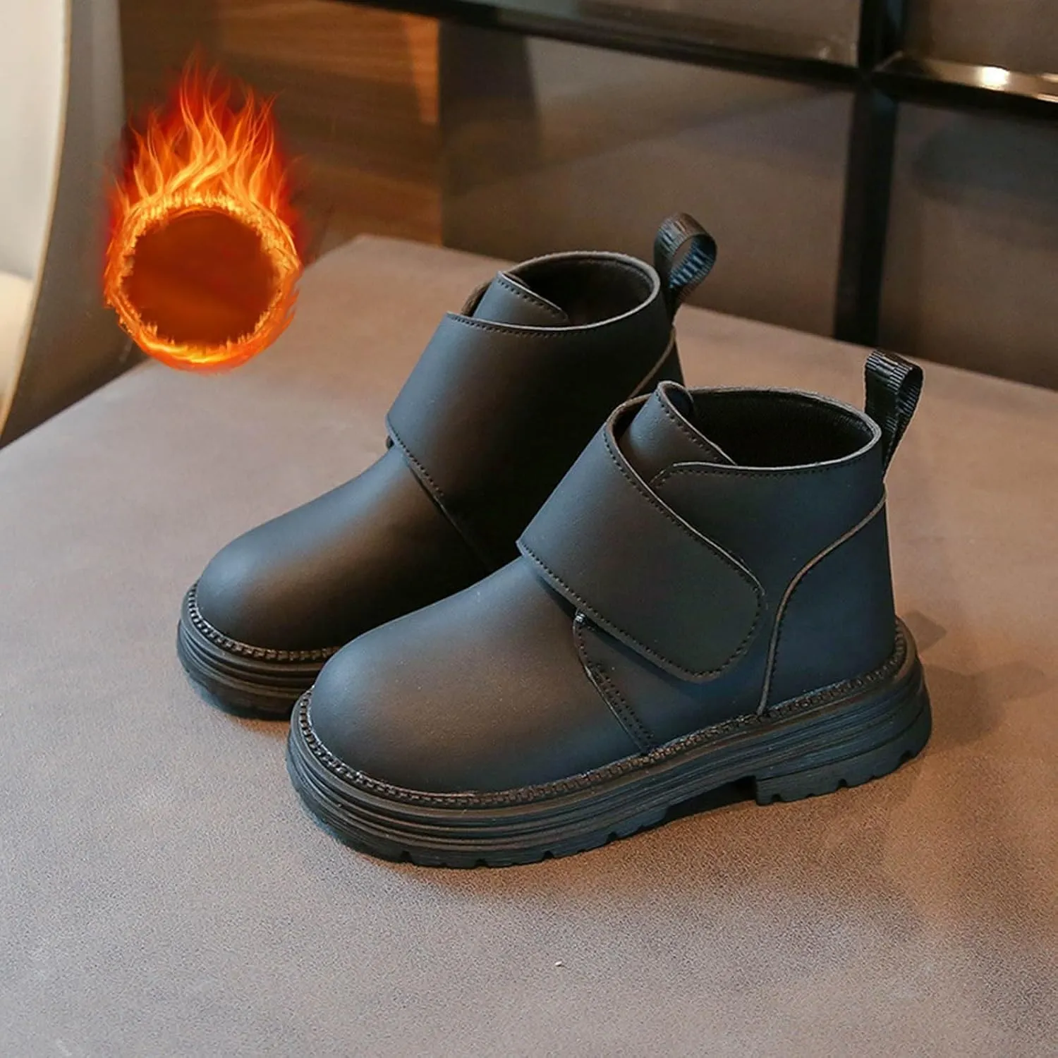 Infant Toddler Kids Winter Ankle Flat Snow Boot Classic Water Proof Solid Rubber Sole Winter Boots for Kids Boys 5 Yrs