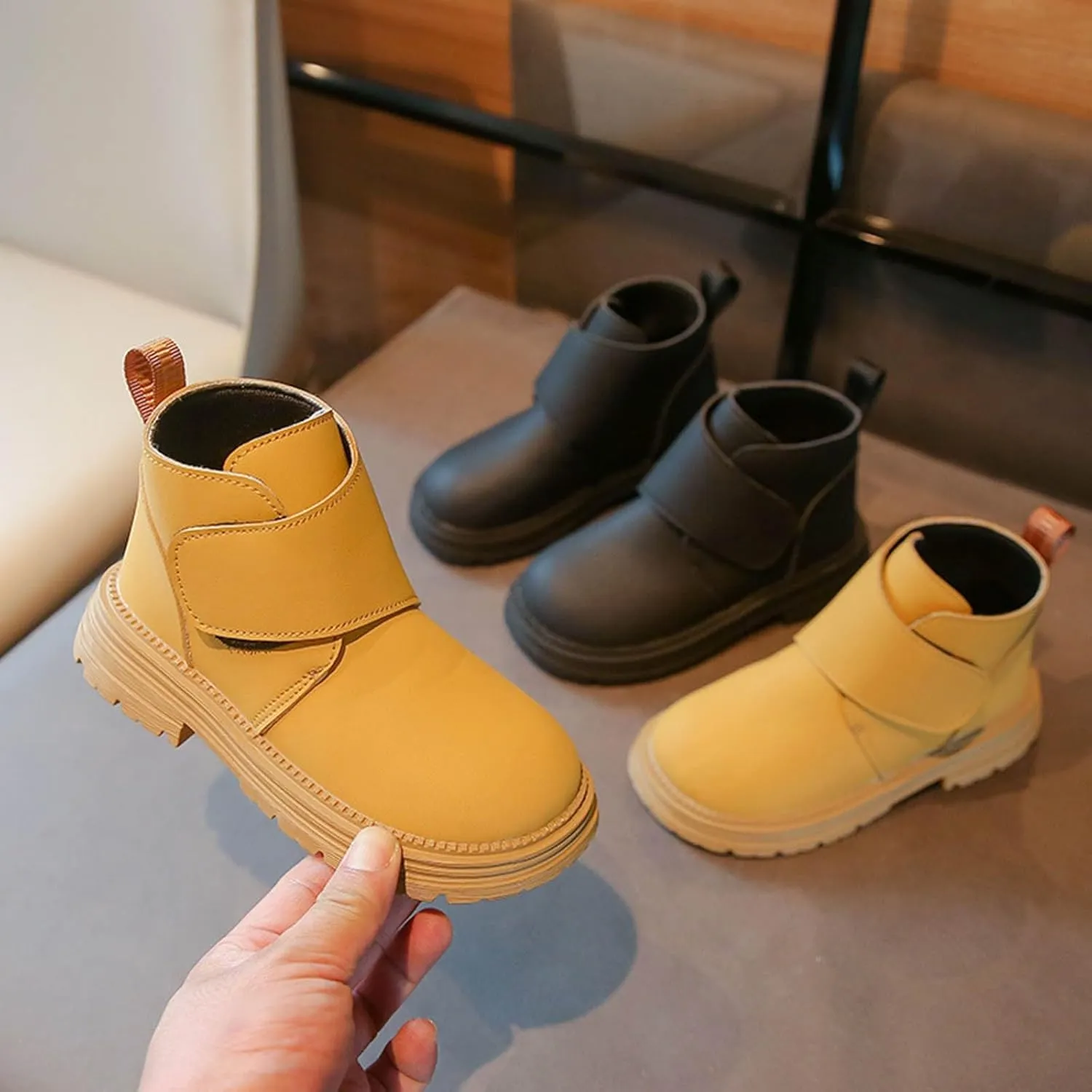 Infant Toddler Kids Winter Ankle Flat Snow Boot Classic Water Proof Solid Rubber Sole Winter Boots for Kids Boys 5 Yrs