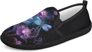 Mushroom Mesh Flats for Women Wide Width Loafers Casual Walking Sneakers Business Slip On Work Shoes