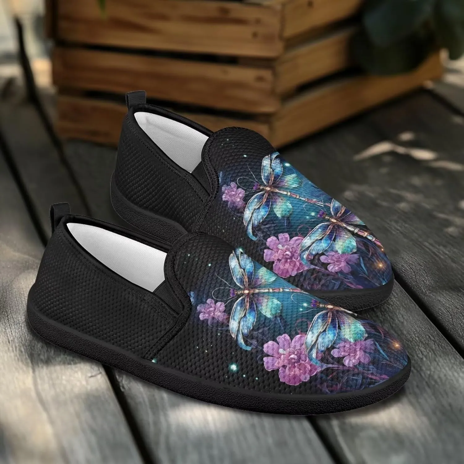 Mushroom Mesh Flats for Women Wide Width Loafers Casual Walking Sneakers Business Slip On Work Shoes