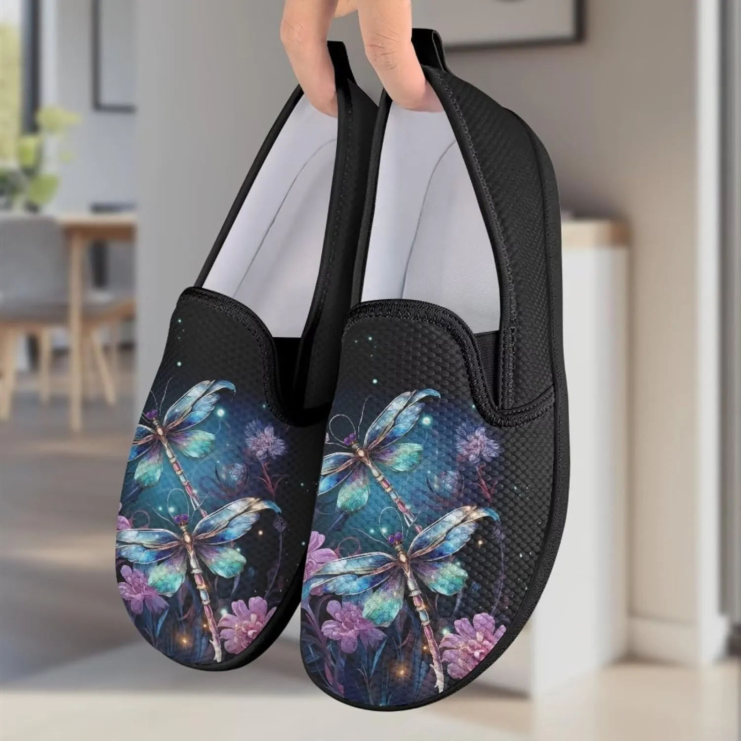 Mushroom Mesh Flats for Women Wide Width Loafers Casual Walking Sneakers Business Slip On Work Shoes