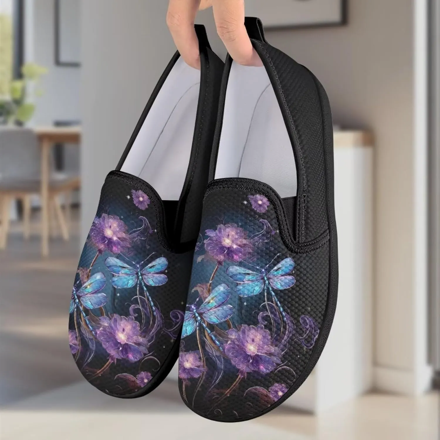 Mushroom Mesh Flats for Women Wide Width Loafers Casual Walking Sneakers Business Slip On Work Shoes