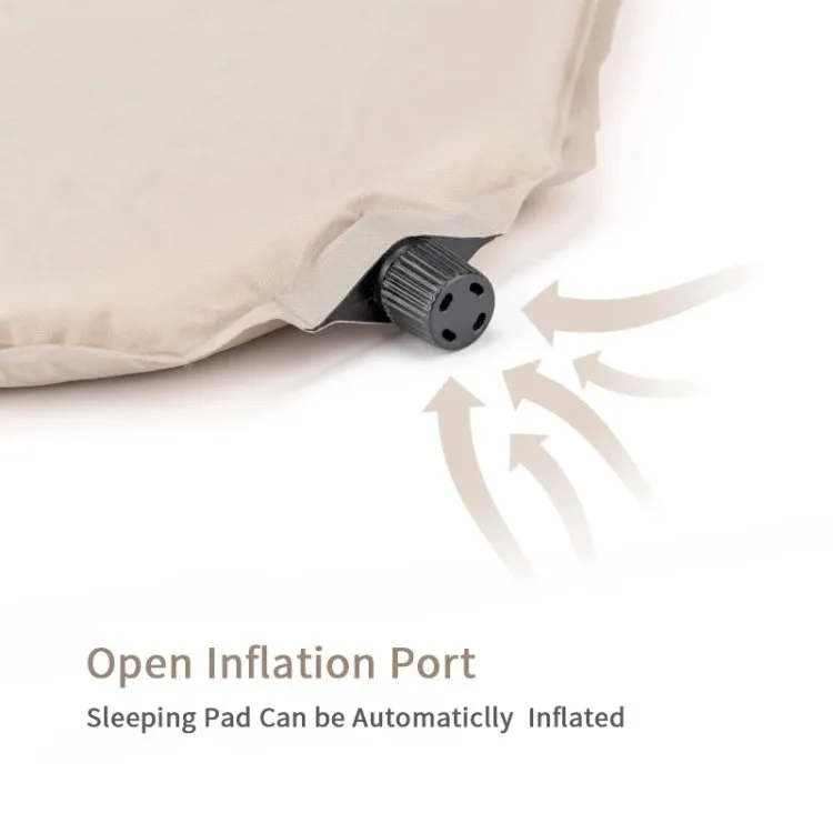 Naturehike NH20DZ002 Outdoor Camping Automatic Inflatable Sponge Sleeping Pad for Double (Almond yellow)