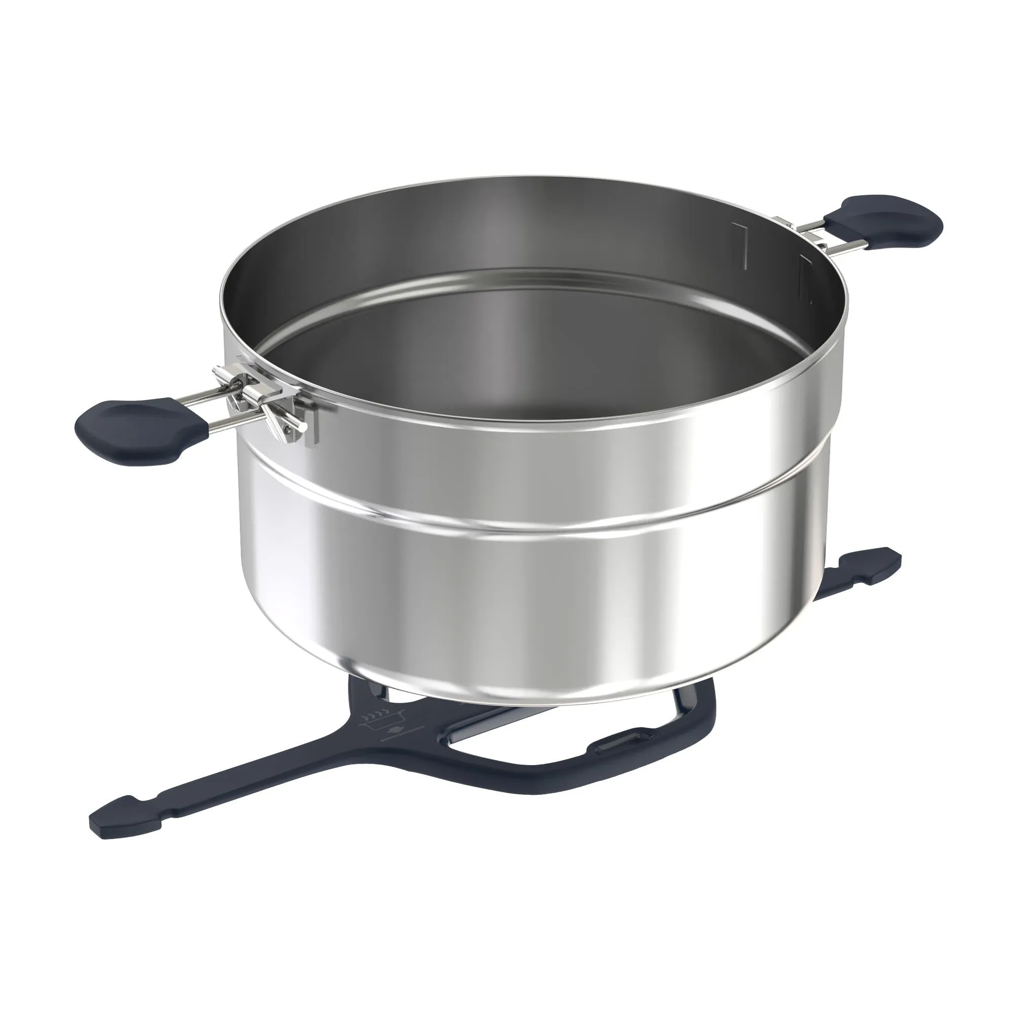 Quechua Non-Stick Stainless Steel 4-Person 24-Piece Camp Cookset 3.5 L