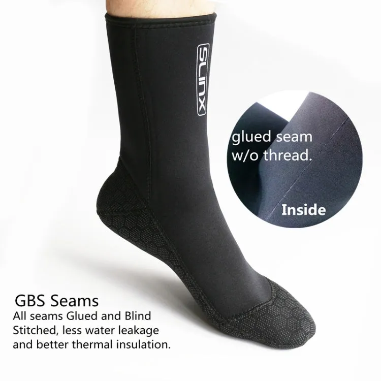 SLINX 1702 3mm Neoprene Non-slip Warm Diving Socks, Size: L