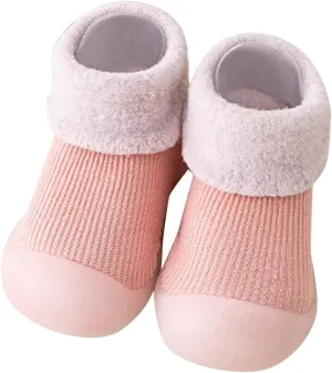 Sock Shoes Toddler,Infant Boys Girls Animal Cartoon Socks Shoes Fleece WarmThe Floor Socks Non Slip Prewalker Shoes