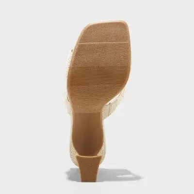 Women's Tia Mule Heels - A New Day Cream 8